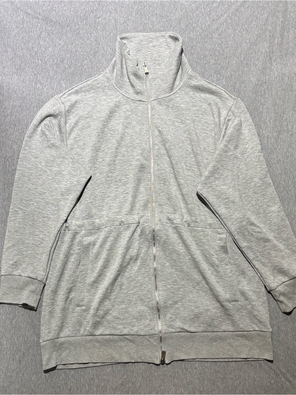 Converse Light Gray Full-Zip Jacket with Adjustable Waist